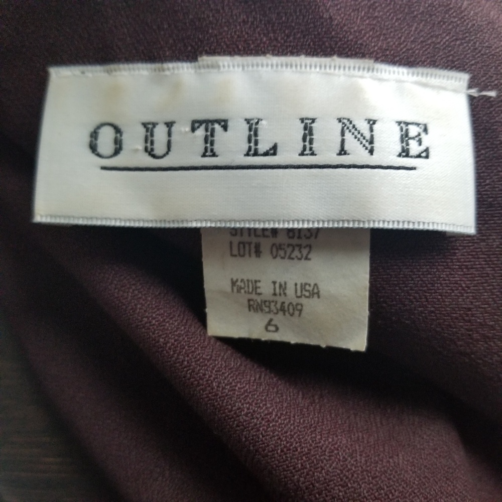 1980s Outline Deep Brown Stewardess Dress - Picture 4 of 4